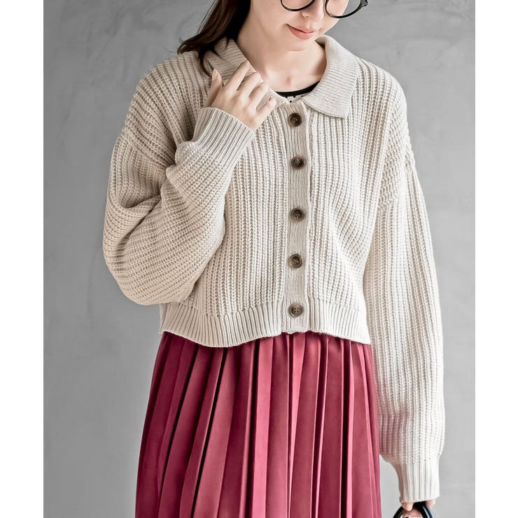 襟付きニットショートカーディガン | rps | 詳細画像33