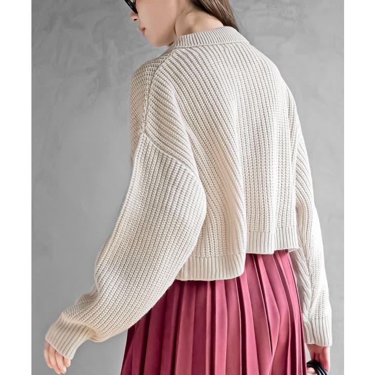 襟付きニットショートカーディガン | rps | 詳細画像35