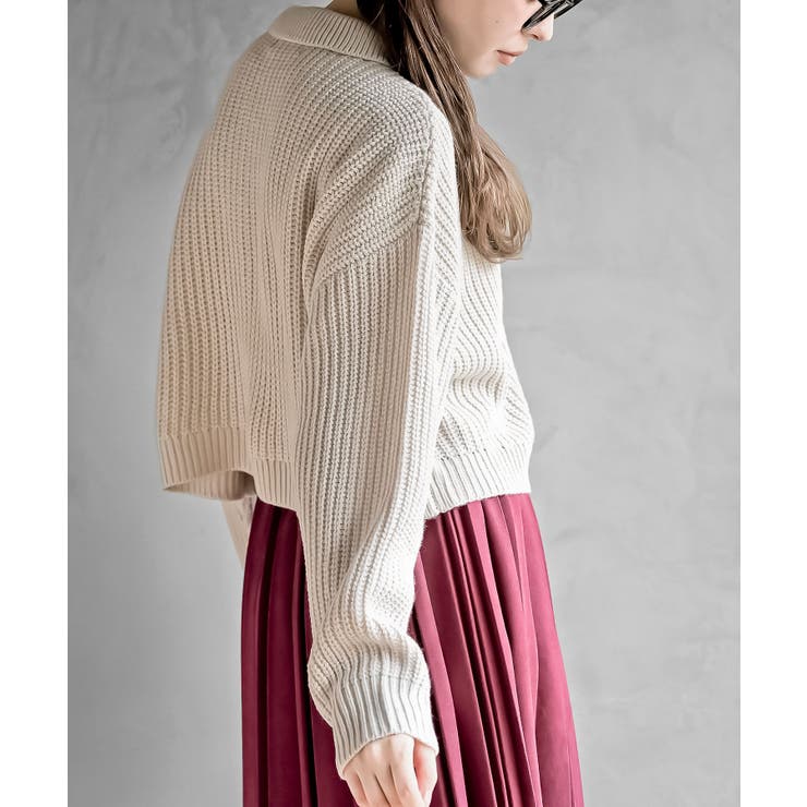 襟付きニットショートカーディガン | rps | 詳細画像36