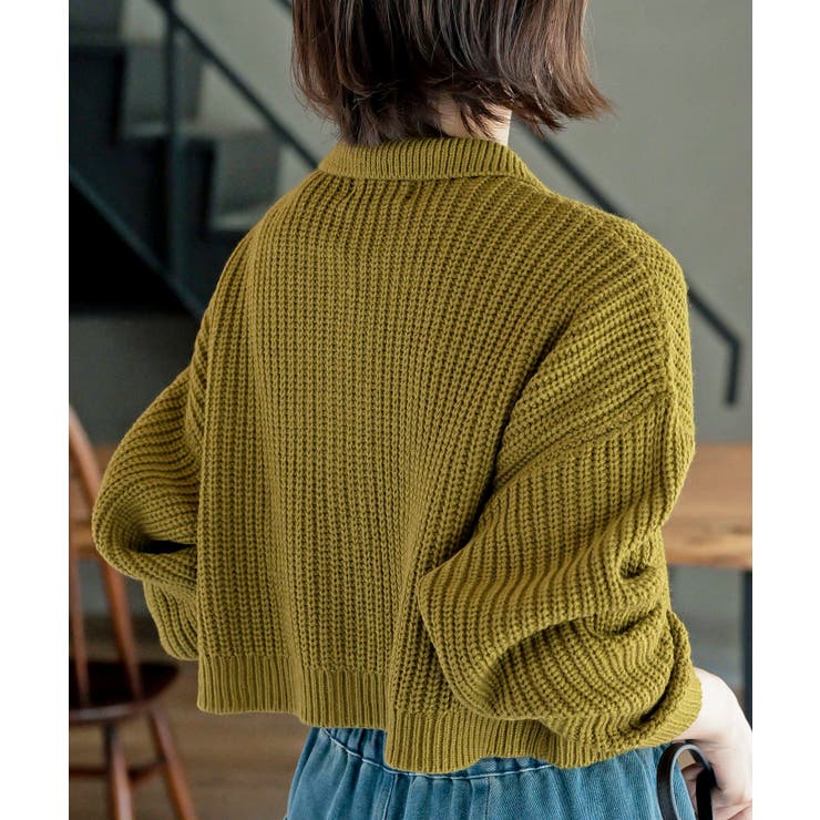 襟付きニットショートカーディガン | rps | 詳細画像47