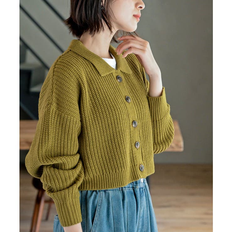 襟付きニットショートカーディガン | rps | 詳細画像48