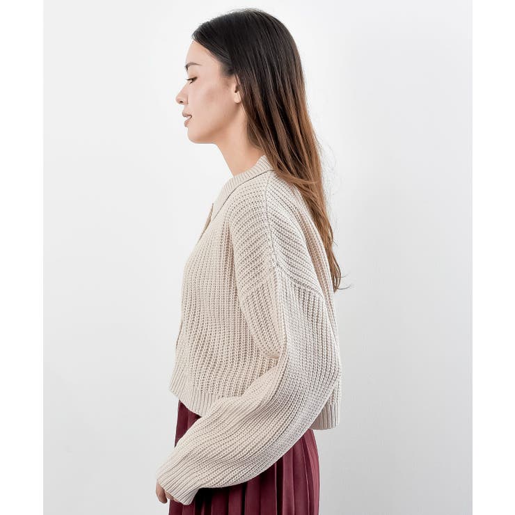 襟付きニットショートカーディガン | rps | 詳細画像49