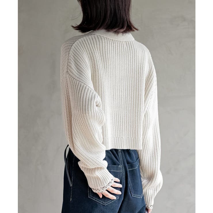 襟付きニットショートカーディガン | rps | 詳細画像8