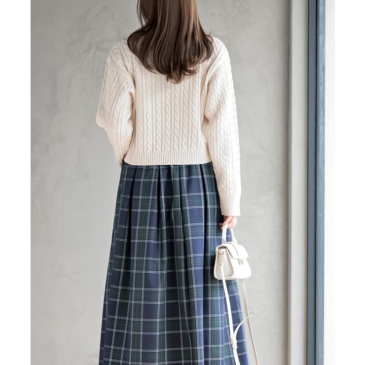 ハート刺繍ケーブルニットクルーネックカーディガン | rps | 詳細画像13 