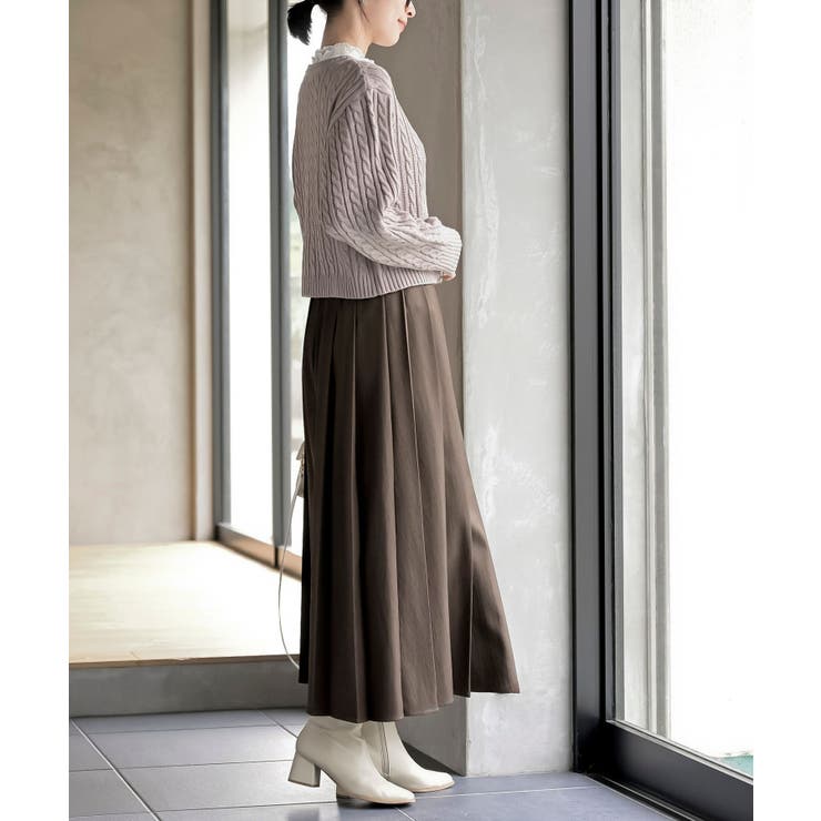 ハート刺繍ケーブルニットクルーネックカーディガン | rps | 詳細画像23 