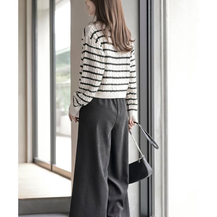 ハート刺繍ケーブルニットクルーネックカーディガン | rps | 詳細画像29 