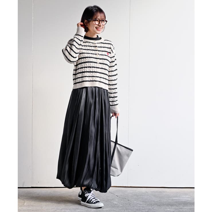 ハート刺繍ケーブルニットクルーネックカーディガン | rps | 詳細画像36 