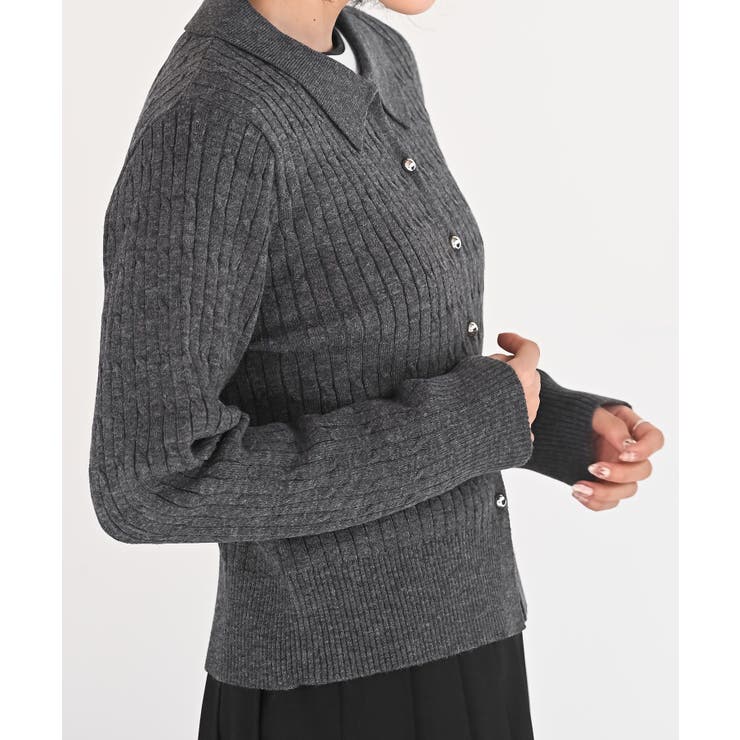 ケーブルポロニットカーディガン | rps | 詳細画像9 