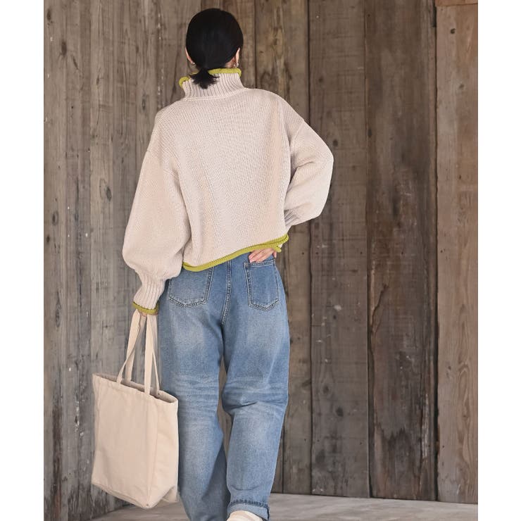 配色ラインハイネックニットプルオーバー | rps | 詳細画像12 