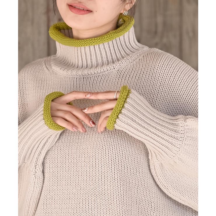 配色ラインハイネックニットプルオーバー | rps | 詳細画像14 