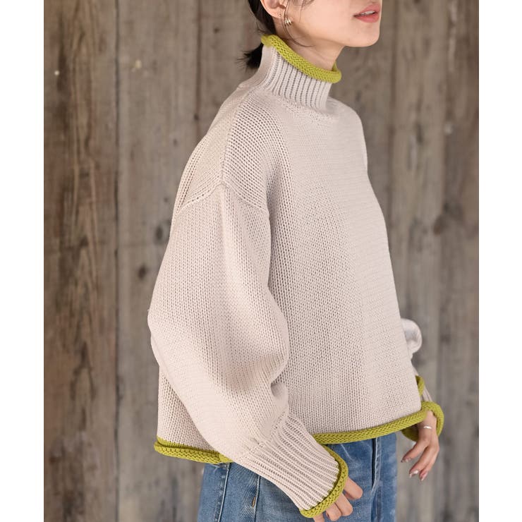 配色ラインハイネックニットプルオーバー | rps | 詳細画像15 