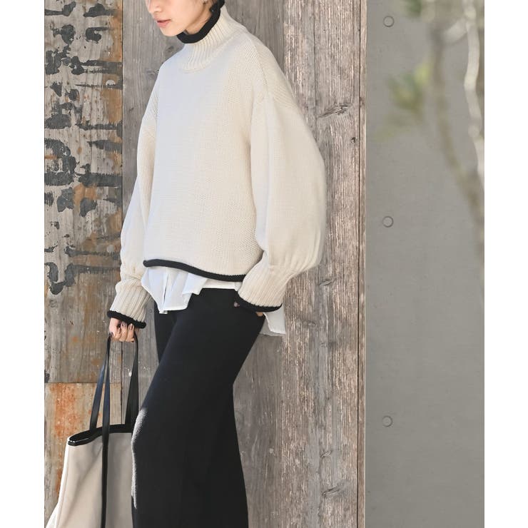 配色ラインハイネックニットプルオーバー | rps | 詳細画像19 