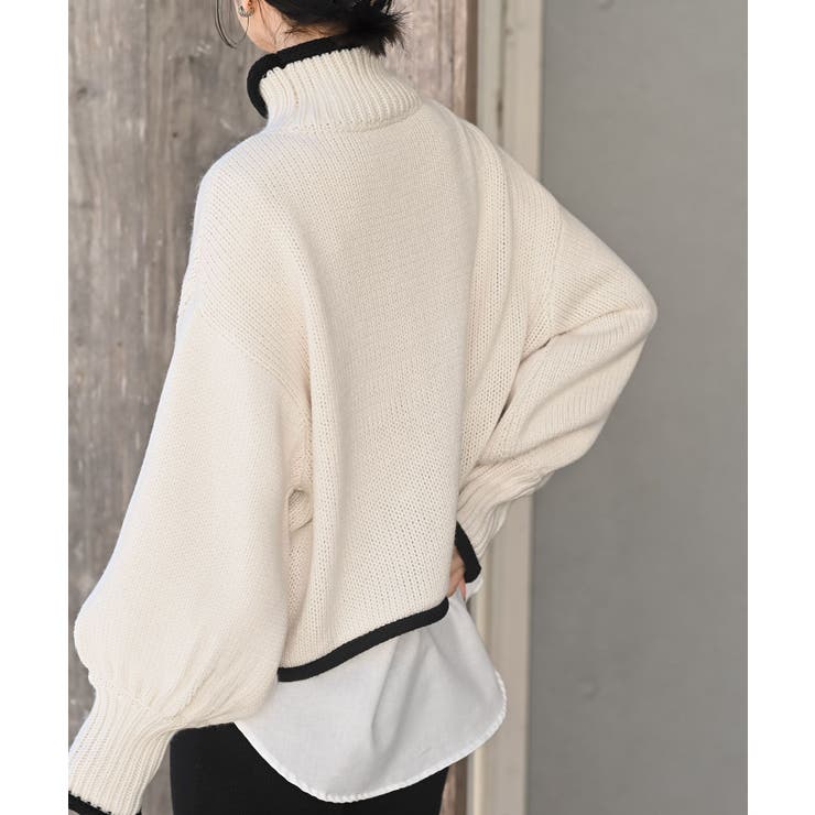 配色ラインハイネックニットプルオーバー | rps | 詳細画像24 