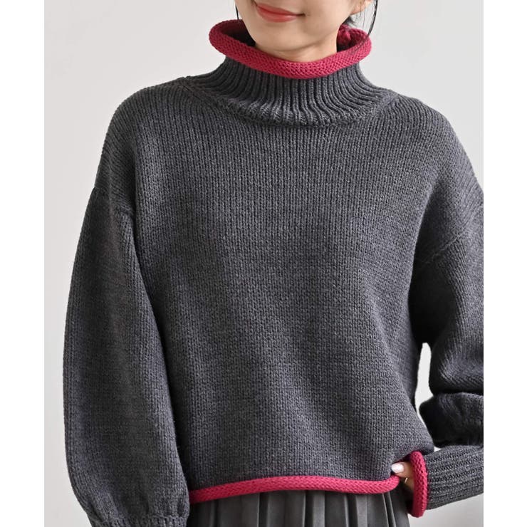 配色ラインハイネックニットプルオーバー | rps | 詳細画像6 