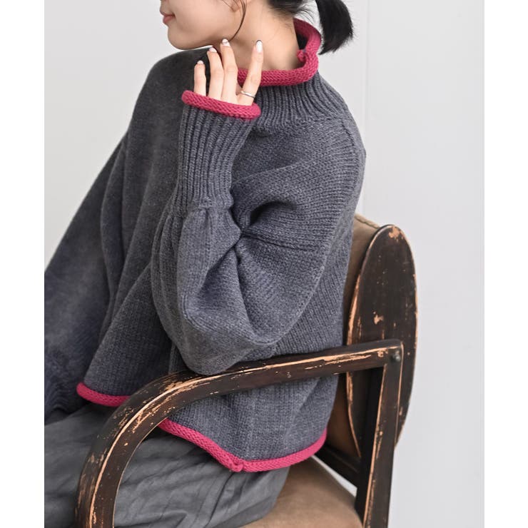 配色ラインハイネックニットプルオーバー | rps | 詳細画像7 