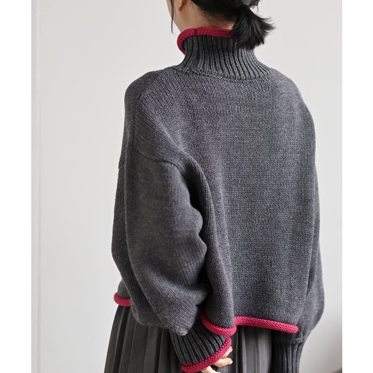 配色ラインハイネックニットプルオーバー | rps | 詳細画像8 