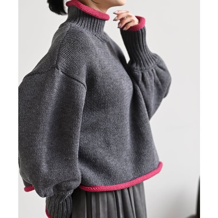 配色ラインハイネックニットプルオーバー | rps | 詳細画像9 