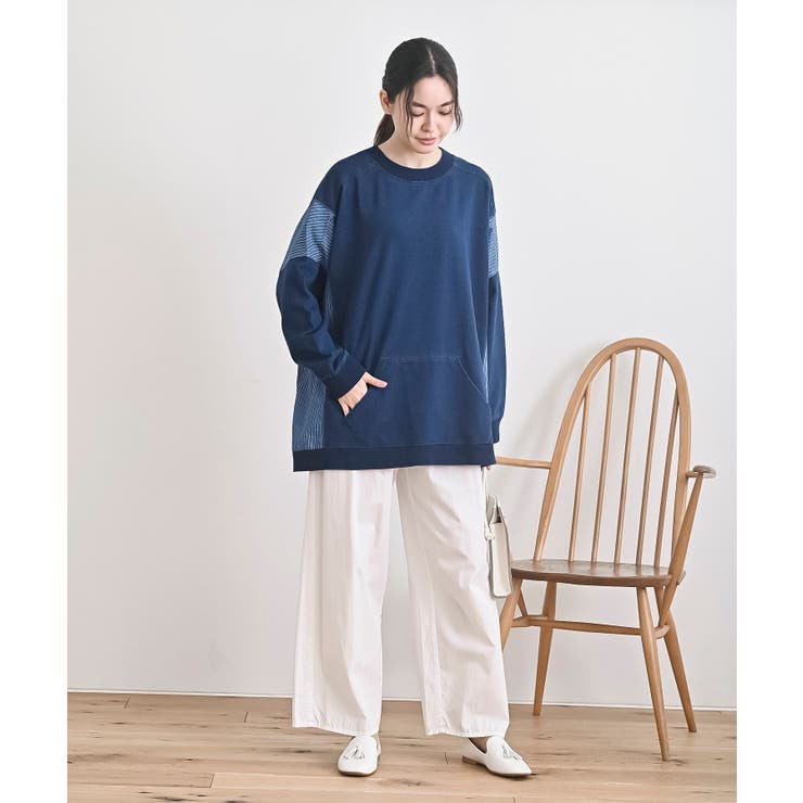 インディゴ裏毛サイド切替ワイドプルオーバ | rps | 詳細画像10 