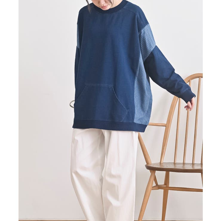 インディゴ裏毛サイド切替ワイドプルオーバ | rps | 詳細画像11 