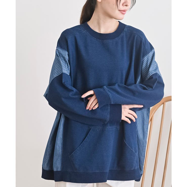 インディゴ裏毛サイド切替ワイドプルオーバ | rps | 詳細画像14 