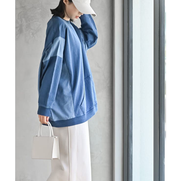 インディゴ裏毛サイド切替ワイドプルオーバ | rps | 詳細画像3 