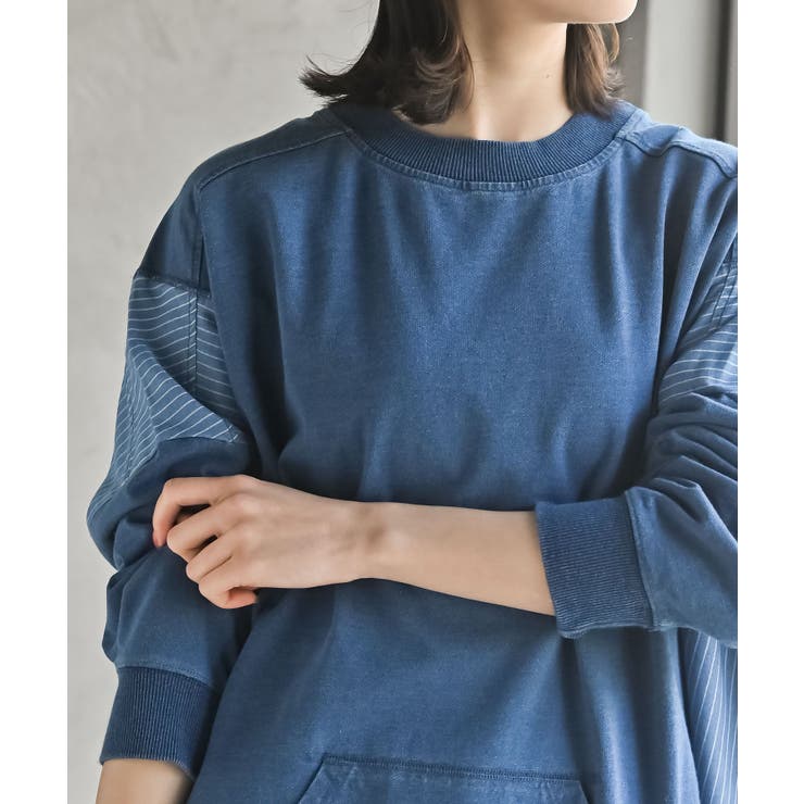 インディゴ裏毛サイド切替ワイドプルオーバ | rps | 詳細画像6 