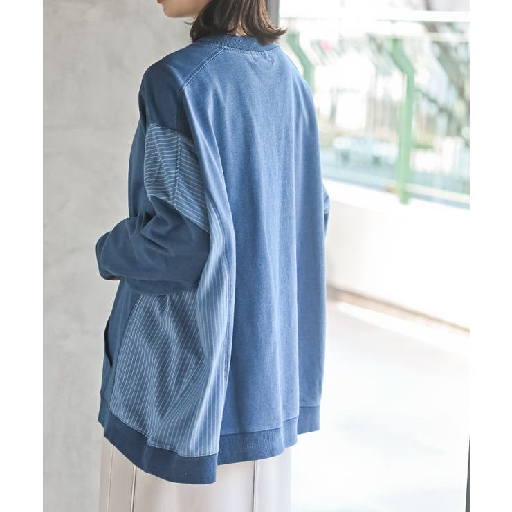 インディゴ裏毛サイド切替ワイドプルオーバ | rps | 詳細画像8 