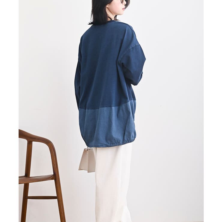 インディゴ裏毛コクーンチュニック | rps | 詳細画像10 