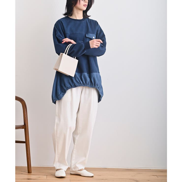 インディゴ裏毛コクーンチュニック | rps | 詳細画像11 