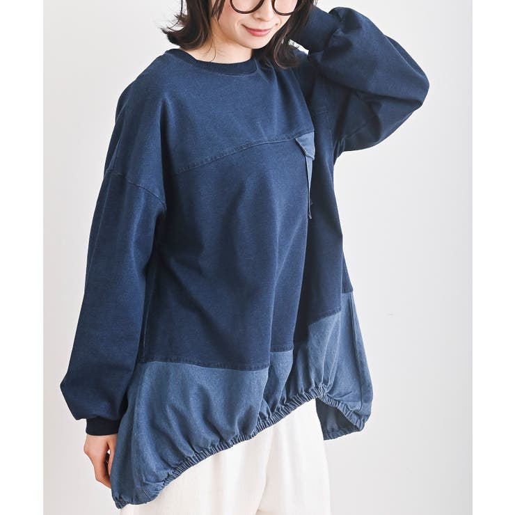 インディゴ裏毛コクーンチュニック | rps | 詳細画像12 