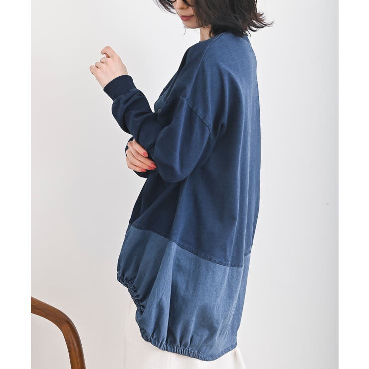 インディゴ裏毛コクーンチュニック | rps | 詳細画像15 