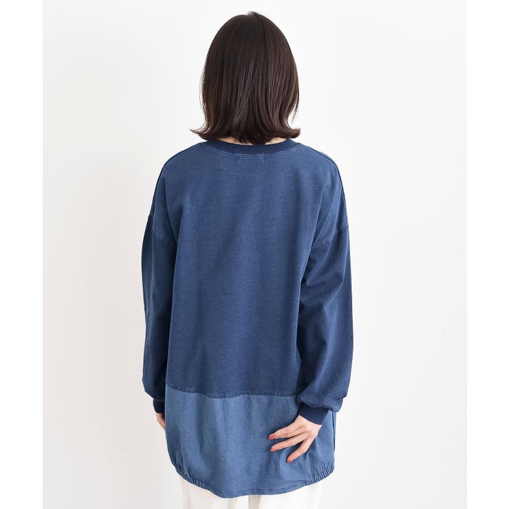 インディゴ裏毛コクーンチュニック | rps | 詳細画像17 