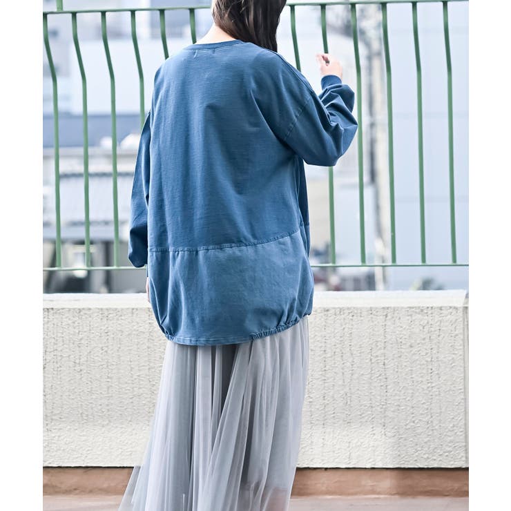 インディゴ裏毛コクーンチュニック | rps | 詳細画像3 