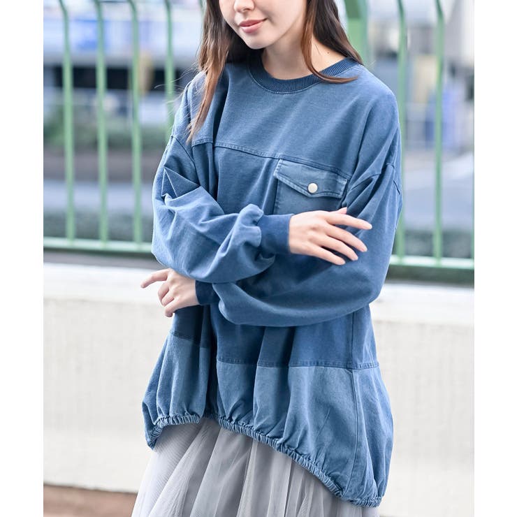 インディゴ裏毛コクーンチュニック | rps | 詳細画像6 