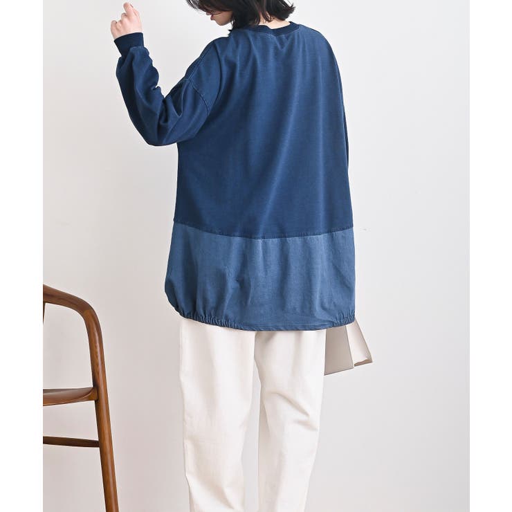 インディゴ裏毛コクーンチュニック | rps | 詳細画像9 