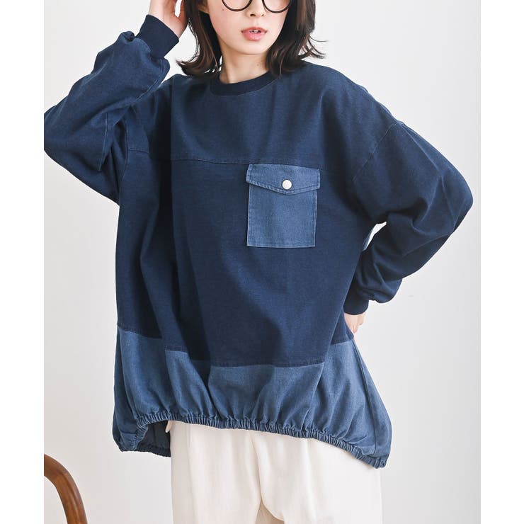 ネイビー | インディゴ裏毛コクーンチュニック | rps