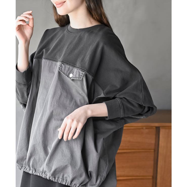 ブラック | ピグメント裏毛ドルマンドロストプルオーバー | rps