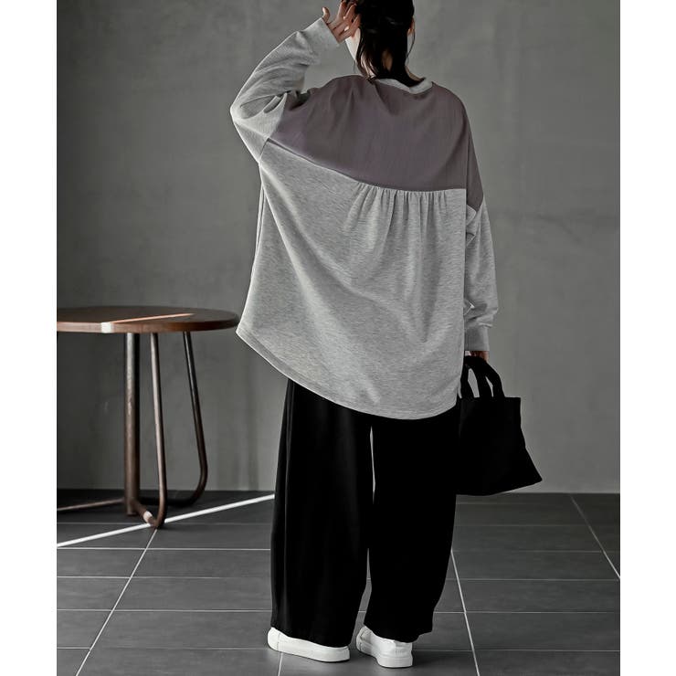 裏毛ワッフル切替チュニック | rps | 詳細画像10 