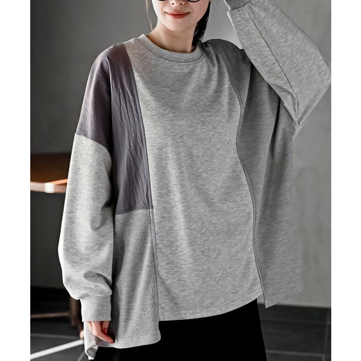 裏毛ワッフル切替チュニック | rps | 詳細画像12 