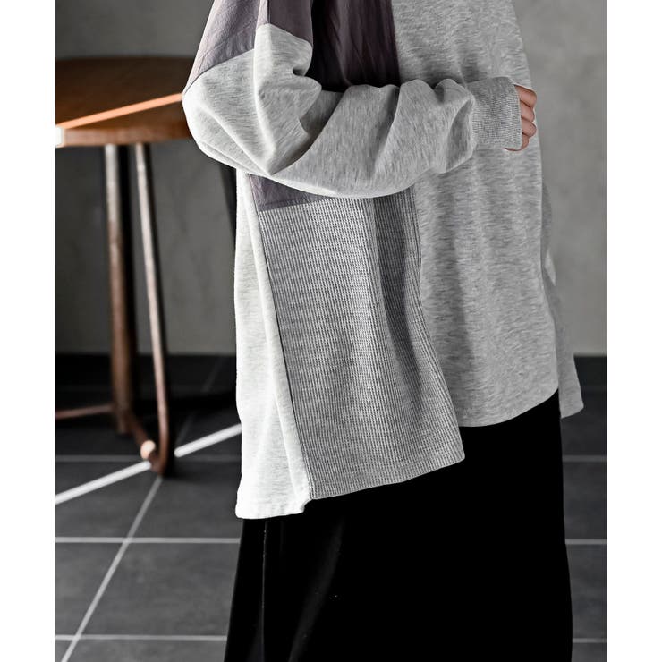 裏毛ワッフル切替チュニック | rps | 詳細画像13 