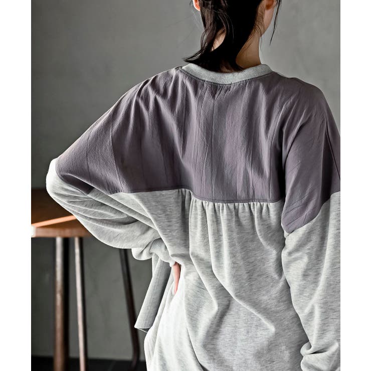 裏毛ワッフル切替チュニック | rps | 詳細画像14 