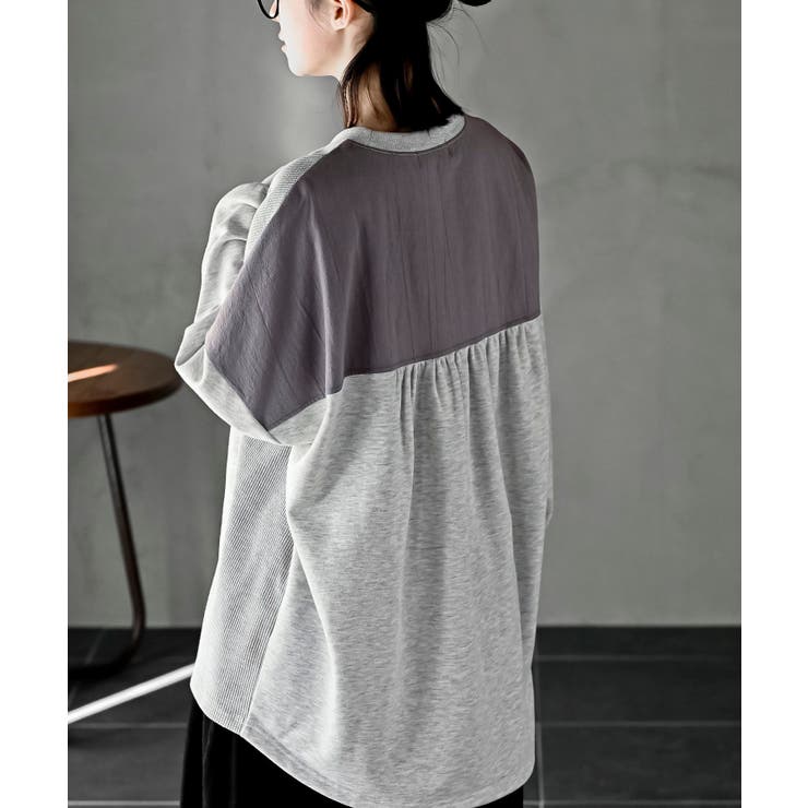 裏毛ワッフル切替チュニック | rps | 詳細画像15 