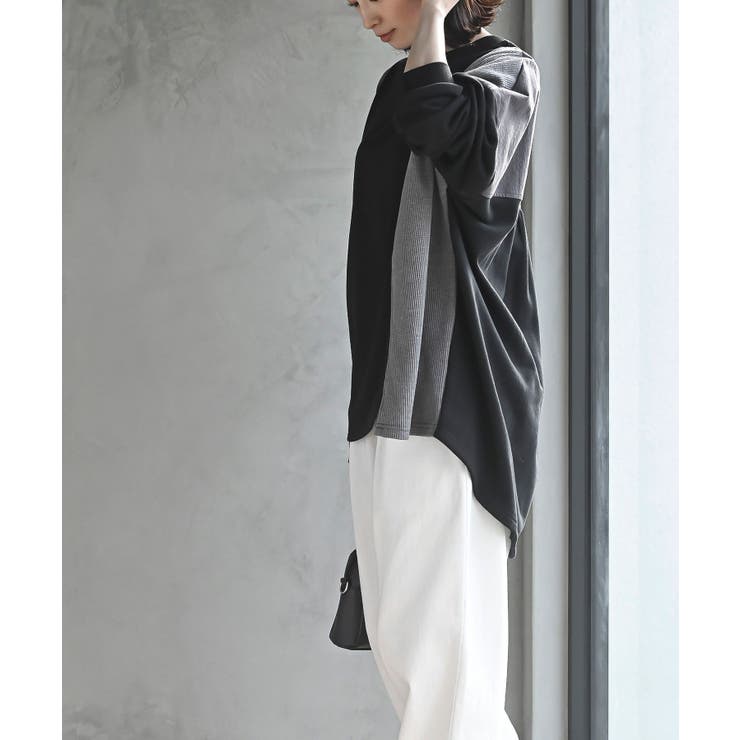 裏毛ワッフル切替チュニック | rps | 詳細画像17 