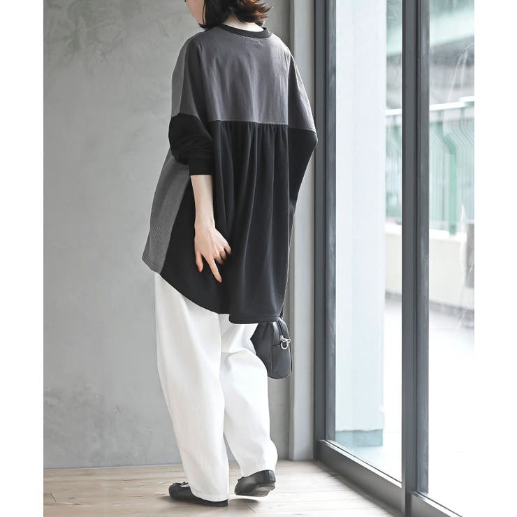 裏毛ワッフル切替チュニック | rps | 詳細画像18 