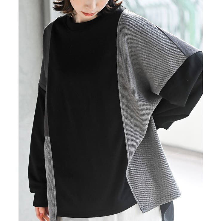 裏毛ワッフル切替チュニック | rps | 詳細画像20 