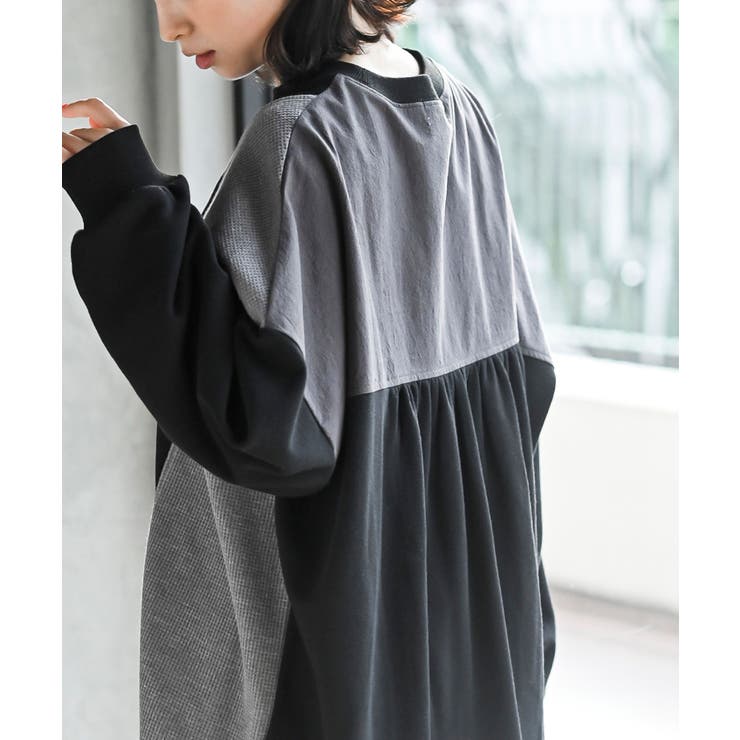 裏毛ワッフル切替チュニック | rps | 詳細画像21 