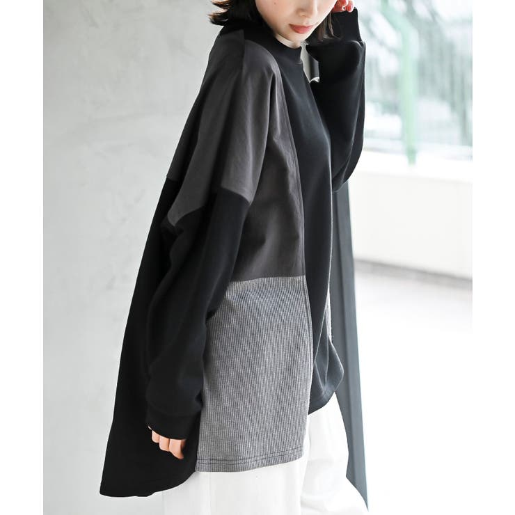 裏毛ワッフル切替チュニック | rps | 詳細画像23 