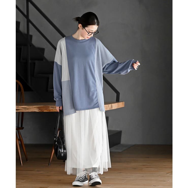 裏毛ワッフル切替チュニック | rps | 詳細画像24 