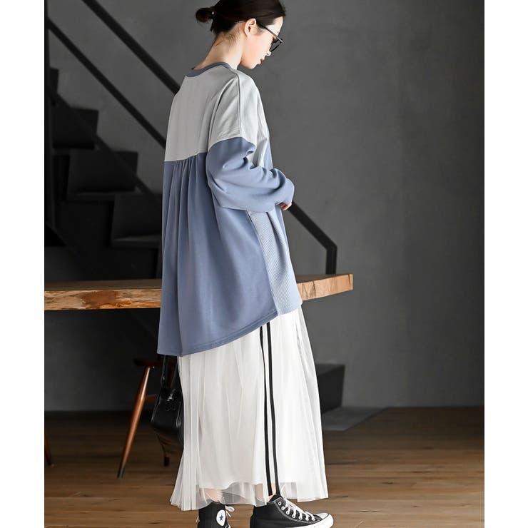 裏毛ワッフル切替チュニック | rps | 詳細画像25 