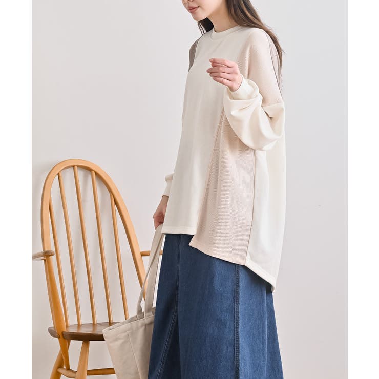 裏毛ワッフル切替チュニック | rps | 詳細画像3 